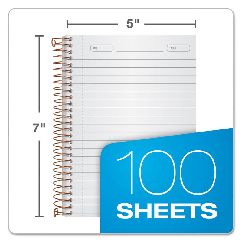 Ampad Gold Fibre Classic Series Personal Notebook, Page and Date Headings with Pocket Cover, Medium Ruling, 100 Sheets (20-801R),White,7" x 5" - Image 2